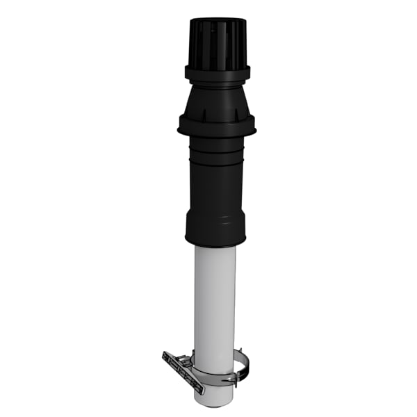 Condensing Vertical Vent Termination, 2x4 Concentric (20" above Roof)